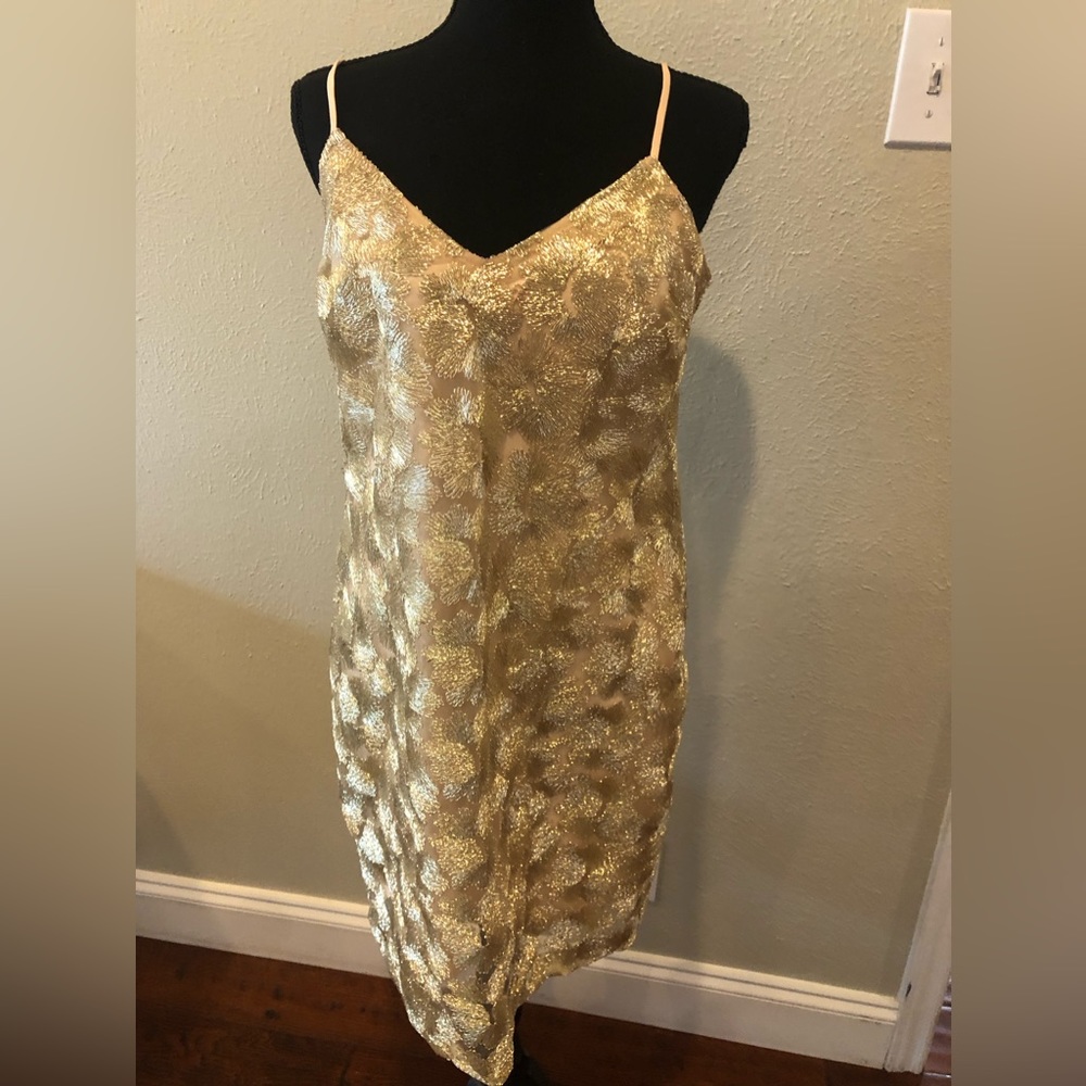 Lilly Pulitzer gold sequin slip dress.  Perfect Valentine’s Day dress!